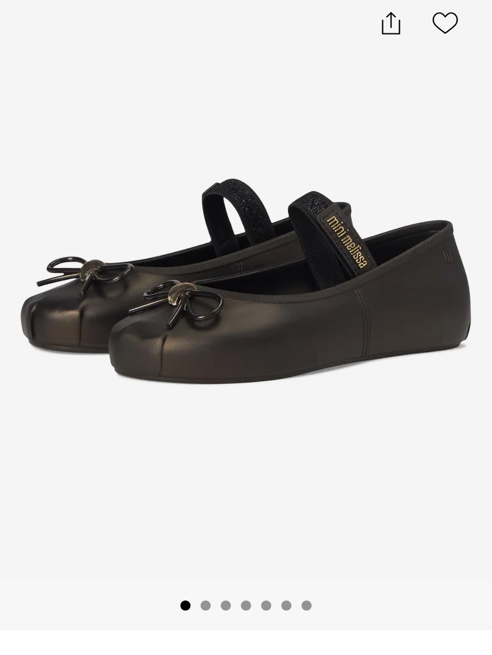 Mini Melissa Kids' Black Mary Jane Ballet Flats with Bowy